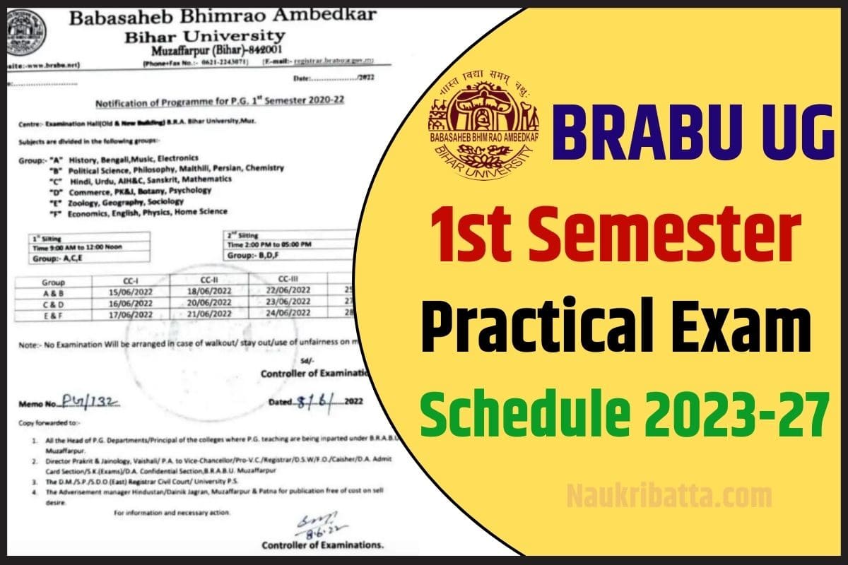 BRABU UG 1st Semester Practical Exam Date