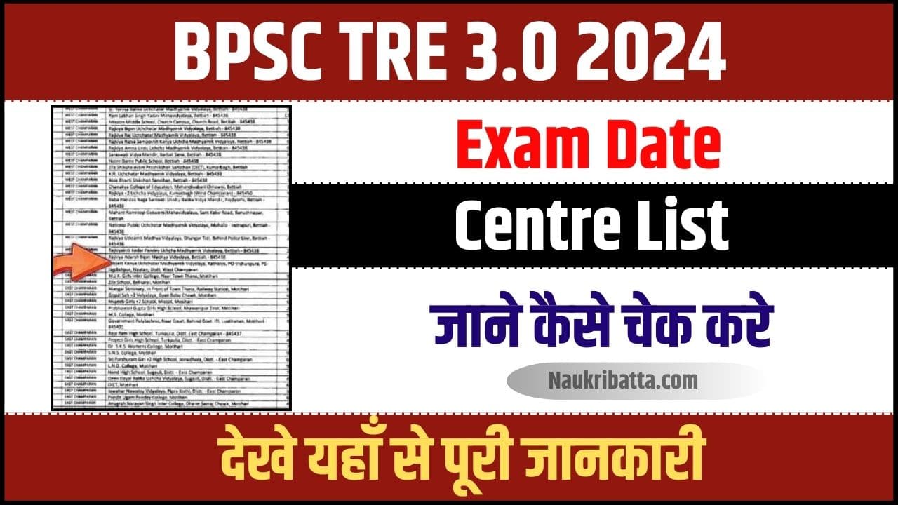 BPSC TRE 3.0 Exam Centre List